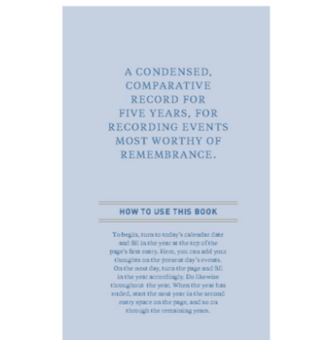 Product page with a blue cover and text on a white background