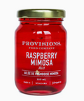 Jar of Provisions Food Company Raspberry Mimosa jelly on a white background