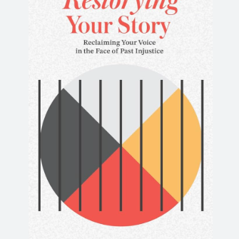 Book cover of 'Restoring Your Story' with geometric design and text on a white background