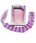 purple clip in hair braid