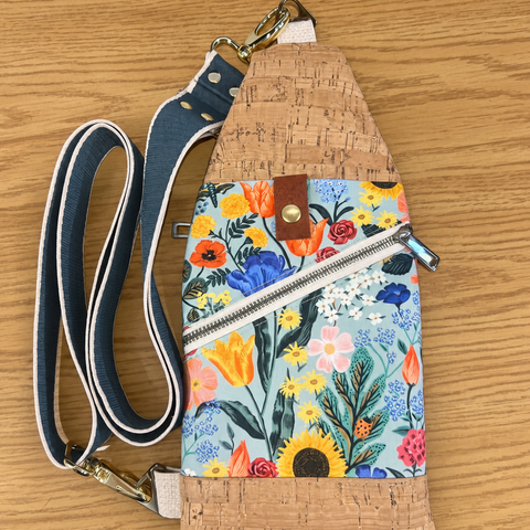 Floral Sling Bag | Tan Cork