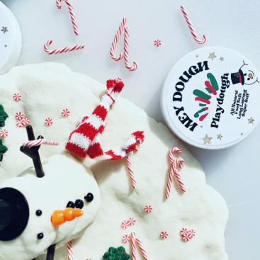 snow man playdough