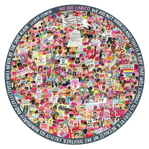 Women March In 500 Piece Round Puzzle