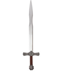 Decorative sword with a detailed hilt on a white background