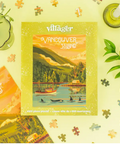 Vancouver Island-themed puzzle with 'villager' branding on a yellow background
