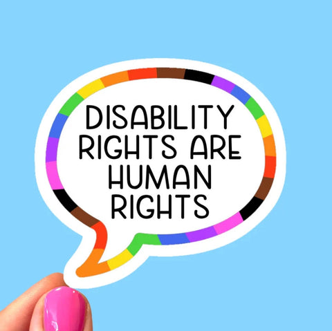 social justice, disability, human rights sticker