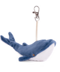 Blue shark plush keychain on a white background