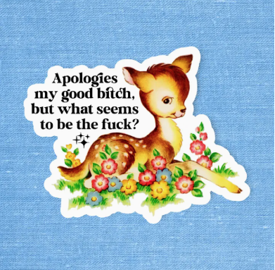 funny olden days satire sticker