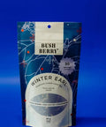 Bush Berry winter ear tea package on a blue background