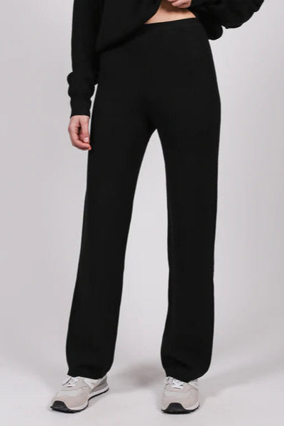 BRUNETTE THE LABEL - RIBBED KNIT PANT | BLACK