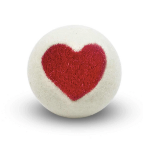 Friendsheep - Single Eco Dryer Ball | Hearts In Red, Purple, Or Pink