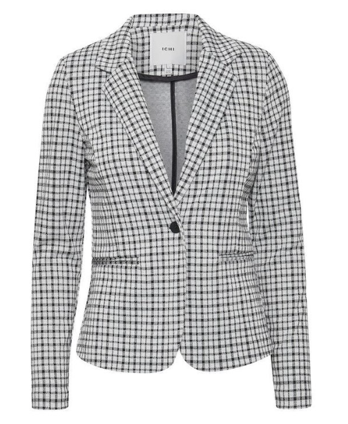 ICHI - IHKATE SMALL CHECK BLAZER | CLOUD DANCER