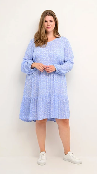 Kcriona Ami Tunic Dress - Blue And White Floral