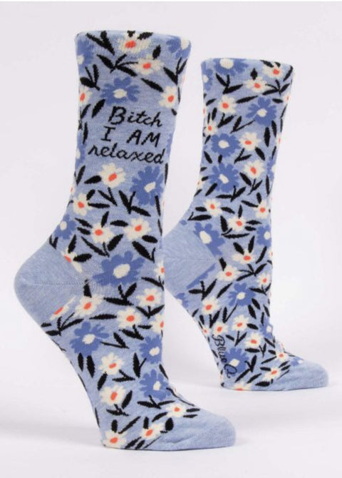 B*Tch I Am Relaxed | Women's Crew Socks
