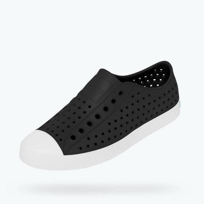 NATIVE SHOES - ADULT JEFFERSON | JIFFY BLACK AND SHELL WHITE