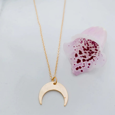 Oh So Lovely - Hammered Crescent Moon Necklace