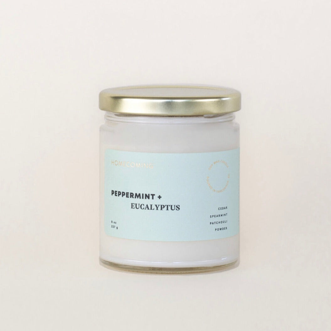 HOMECOMING PEPPERMINT + EUCALYPTUS CANDLE